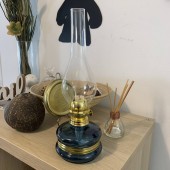 VivaTechnix TR-1003A Lampa cu gaz lampant Vivatechnix Classic TR-1003A, rezervor sticla, oglinda metal, Albastru