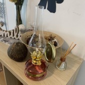 VivaTechnix TR-1003R Lampa cu gaz lampant Vivatechnix Classic TR-1003R, rezervor sticla, oglinda metal, Roz