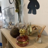 VivaTechnix TR-1003R Lampa cu gaz lampant Vivatechnix Classic TR-1003R, rezervor sticla, oglinda metal, Roz