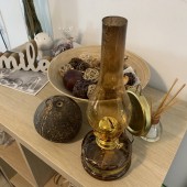 VivaTechnix TR-1004M Lampa cu gaz lampant Vivatechnix Colour TR-1004M, rezervor sticla, oglinda metal, Maro