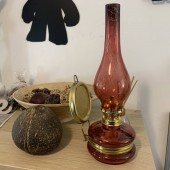 VivaTechnix TR-1004R Lampa cu gaz lampant Vivatechnix Colour TR-1004R, rezervor sticla, oglinda metal, Rosu