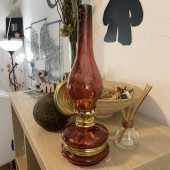 VivaTechnix TR-1004R Lampa cu gaz lampant Vivatechnix Colour TR-1004R, rezervor sticla, oglinda metal, Rosu