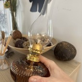 VivaTechnix TR-1015 Lampa cu gaz lampant Vivatechnix TR-1015, sticla maro decorata