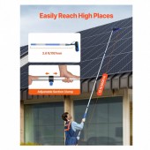 VivaTechnix TYNDCBQJTJOZCKPW0V0 Perie telescopica pentru spalat panouri solare, 3.6 m, Furtun apa 20 m, Aluminiu, Greutate 2.49 kg, Dozator sapun