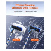 VivaTechnix TYNDCBQJTJOZCKPW0V0 Perie telescopica pentru spalat panouri solare, 3.6 m, Furtun apa 20 m, Aluminiu, Greutate 2.49 kg, Dozator sapun