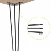 VivaTechnix TZZT4PCS36YC3G001V0 Set 4 picioare pentru mese Krodesign Otel, Negru, Inaltime 91.5 cm, protectie cauciuc