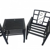 VivaTechnix VMD-1046 Set masa si 2 scaune pentru gradina Vivatechnix VMD-1046, metalice