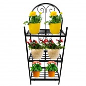 VivaTechnix VMD-1073 Suport pentru flori Vivatechnix VMD-1073, Negru, 50x30x125 cm, 3 polite, demontabil