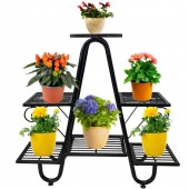 VivaTechnix VMD-1075/ Suport pentru flori Vivatechnix VMD-1075, Negru, 81x22x77 cm, 5 polite