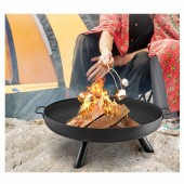 VivaTechnix WXHPYCHSYTS30F8S9V0 Vatra foc pentru terasa, camping, Vivatechnix Otel Carbon, Diametru 770 mm, Negru, Inaltime 28 cm