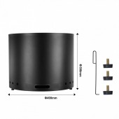 VivaTechnix WYRMHKYXPGY1MUQ11V0 Incalzitor terasa fara fum, Vivatechnix Otel inoxidabil, Diametru 490 mm, Inaltime 390 mm, Negru