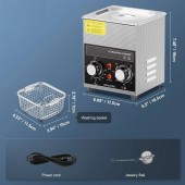 VivaTechnix XNKZCSBQXJ2L7F8OCV2 Aparat de curatat cu ultrasunete, Capacitate 2 l, 60W, 40kHz, Cosuri si camera interioare, Inox, 0 la 80Â°C