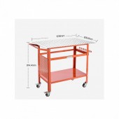 VivaTechnix YDXHZ800LB369KJXOV0 Masa de sudura mobila, 1016 x 609.6 x 914.4 mm, Capacitate 400 kg, 216 gauri, 11 carlige, spatiu depozitare, 4 x roti