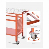 VivaTechnix YDXHZ800LB369KJXOV0 Masa de sudura mobila, 1016 x 609.6 x 914.4 mm, Capacitate 400 kg, 216 gauri, 11 carlige, spatiu depozitare, 4 x roti