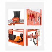 VivaTechnix YDXHZ800LB369KJXOV0 Masa de sudura mobila, 1016 x 609.6 x 914.4 mm, Capacitate 400 kg, 216 gauri, 11 carlige, spatiu depozitare, 4 x roti