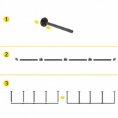 VivaTechnix YGQZWBJDM3PCS451QV0 Set 3 suporturi pentru rafturi Vivatechnix Industrial, 34 x 136 cm, capacitate 100 kg, fara blaturi