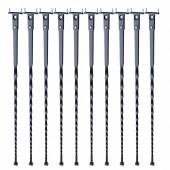 VivaTechnix ZXKLGZ10G44YH4VC6V0 Set 10 stalpi balustrada, Vivatechnix 13 x 13 x 1122mm, Negru mat, accesorii prindere