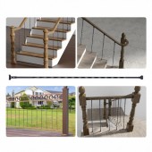 VivaTechnix ZXKLGZ10G44YH4VC6V0 Set 10 stalpi balustrada, Vivatechnix 13 x 13 x 1122mm, Negru mat, accesorii prindere