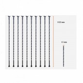 VivaTechnix ZXKLGZ10G44YH4VC6V0 Set 10 stalpi balustrada, Vivatechnix 13 x 13 x 1122mm, Negru mat, accesorii prindere