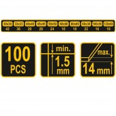 VOREL 04690 Set 100 clipsuri pentru nivelat placi ceramice Vorel 04690, min 1.5mm, max 14mm
