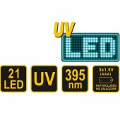 VOREL 82756 Kit lanterna led UV cu ochelari, Vorel 82756, aluminiu, 255 lm