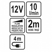 VOREL 82991 Dus portabil pentru camping Lund 82991, 10l/min, IPX8, 12V