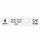 YATO YT-0143 Set chei inelare semideschise 8-17mm, 4buc, Yato YT-0143