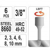YATO YT-0623/ Set extractoare suruburi rupte YATO YT-0623, 6 buc, 3/8, otel