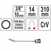 YATO YT-08163 Cheie pentru bujii 14mm, Yato YT-08163, Cr-V, lungime 310mm, cu articulatie si extensie