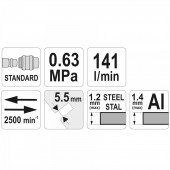YATO YT-09945 Foarfeca pneumatica pentru taiat tabla Yato YT-09945, max.1.4 mm