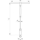 YATO YT-1555 Cheie tubulara tip T, Yato YT-1555, maner rotativ, 11 mm, Cr-V