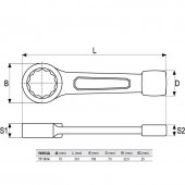 YATO YT-1614 Cheie inelara de impact 70mm CR-V, Yato YT-1614