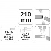 YATO YT-2278 Decablator si cleste de sertizat Yato YT-2278, dimensiuni 0.5-6mm, 210mm