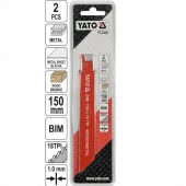 YATO YT-33931 Set 2 panze pentru fierastrau sabie, Yato YT-33931, pentru lemn si metal, 150 mm, 18TPI, HCS