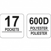 YATO YT-74372 Geanta organizatoare pentru scule Yato YT-74372, 17 buzunare, 30x210x335 mm