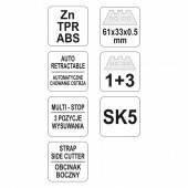 YATO YT-75201 Cutter cu lama trapezoidala Yato YT-75201, 3 lame de rezerva