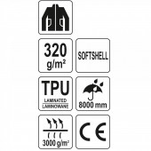 YATO YT-79552 Geaca softshell Yato YT-79552, cu gluga, rezistenta la apa 9000, marimea L, Negru