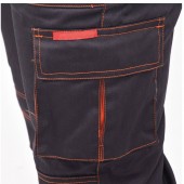 YATO YT-80408 Pantaloni de lucru cu pieptar, Yato YT-80408, marimea M, 7 buzunare, negru