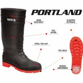 YATO YT-80882 Cizme din cauciuc cu bombeu metalic Yato YT-80882, marimea 40, S5, SRA, Negre