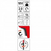 YATO YT-82822 Fierastrau pendular cu acumulator Yato YT-82822, 18V, Li-Ion, 2Ah, 0-2500rpm