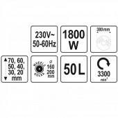 YATO YT-85205 Masina electrica de tuns iarba Yato YT-85205, 1800W, 50L, 380mm